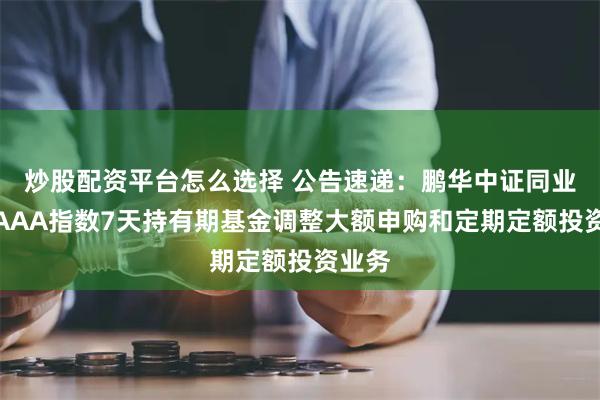 炒股配资平台怎么选择 公告速递：鹏华中证同业存单AAA指数7天持有期基金调整大额申购和定期定额投资业务