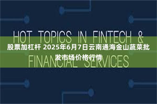 股票加杠杆 2025年6月7日云南通海金山蔬菜批发市场价格行情